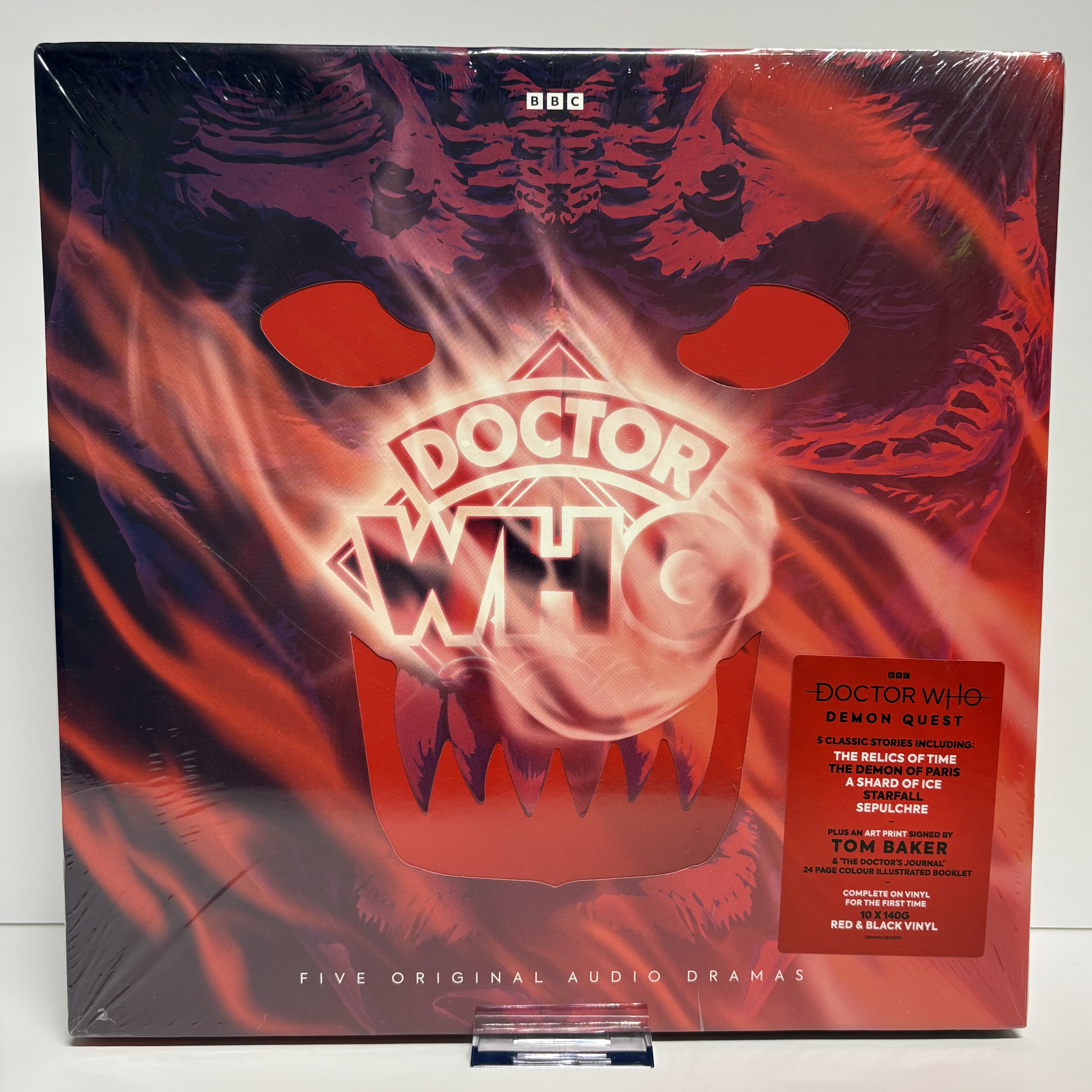 Demon Quest x10 RED & BLACK Vinyl Box Set with SIGNED ART PRINT BY TOM BAKER