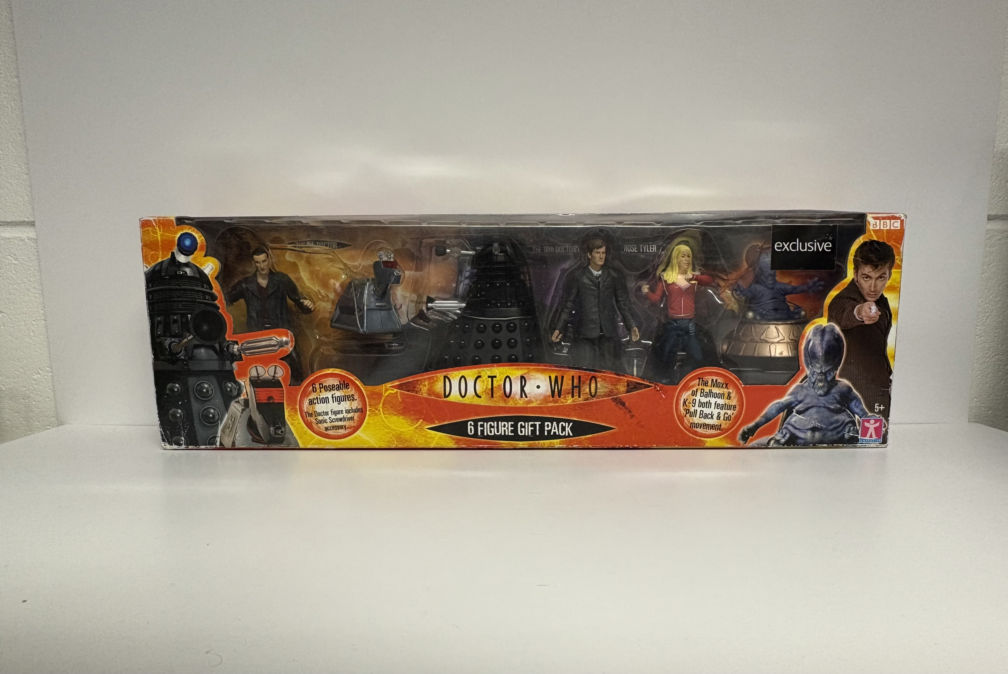 Doctor Who 6 Figure Gift Pack (Woolworths Exclusive) - w/ Ninth Doctor, Tenth Doctor, Rose Tyler, K-9 (K9), Dalek, Moxx of Balhoon