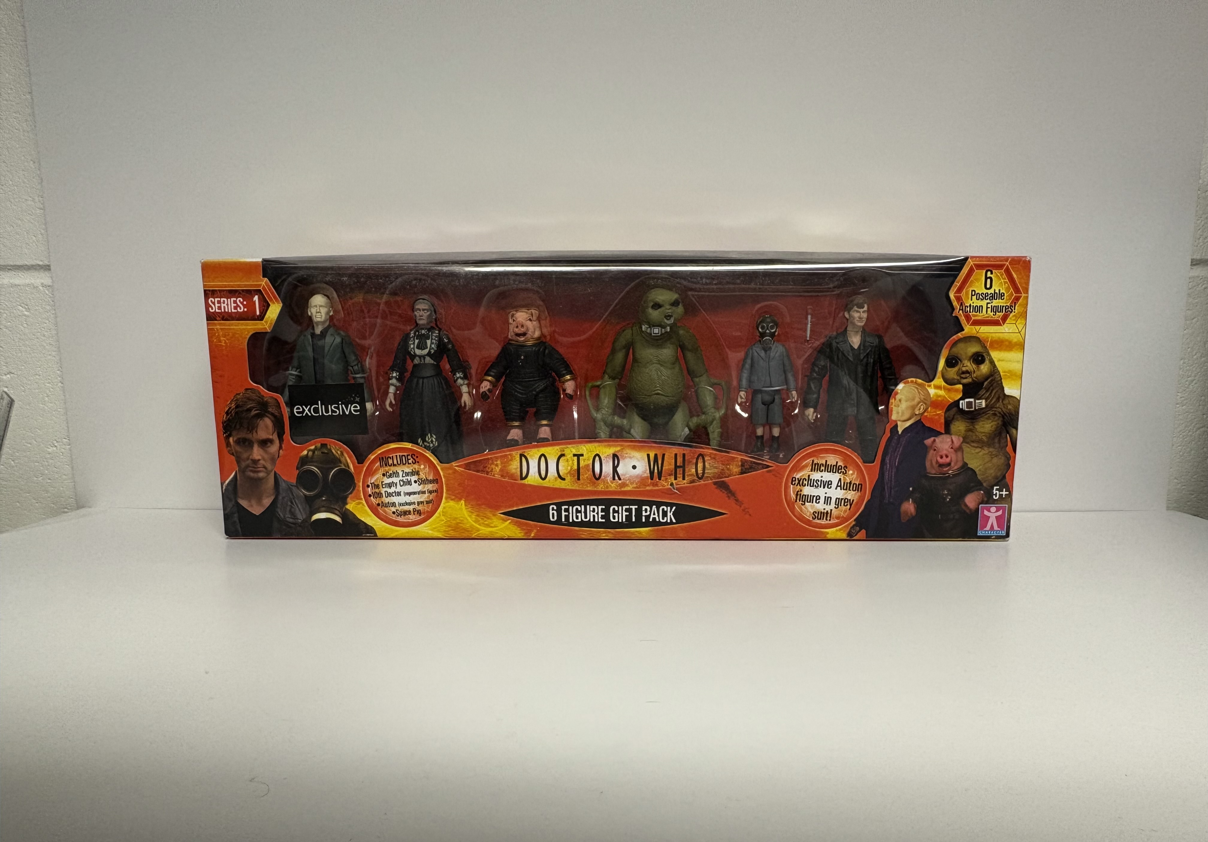 Doctor Who (Series 1) 6 Figure Gift Pack (Woolworths Exclusive) - w/ Tenth Doctor, Gelth Zombie, Empty Child, Slitheen, Space Pig, Auton.