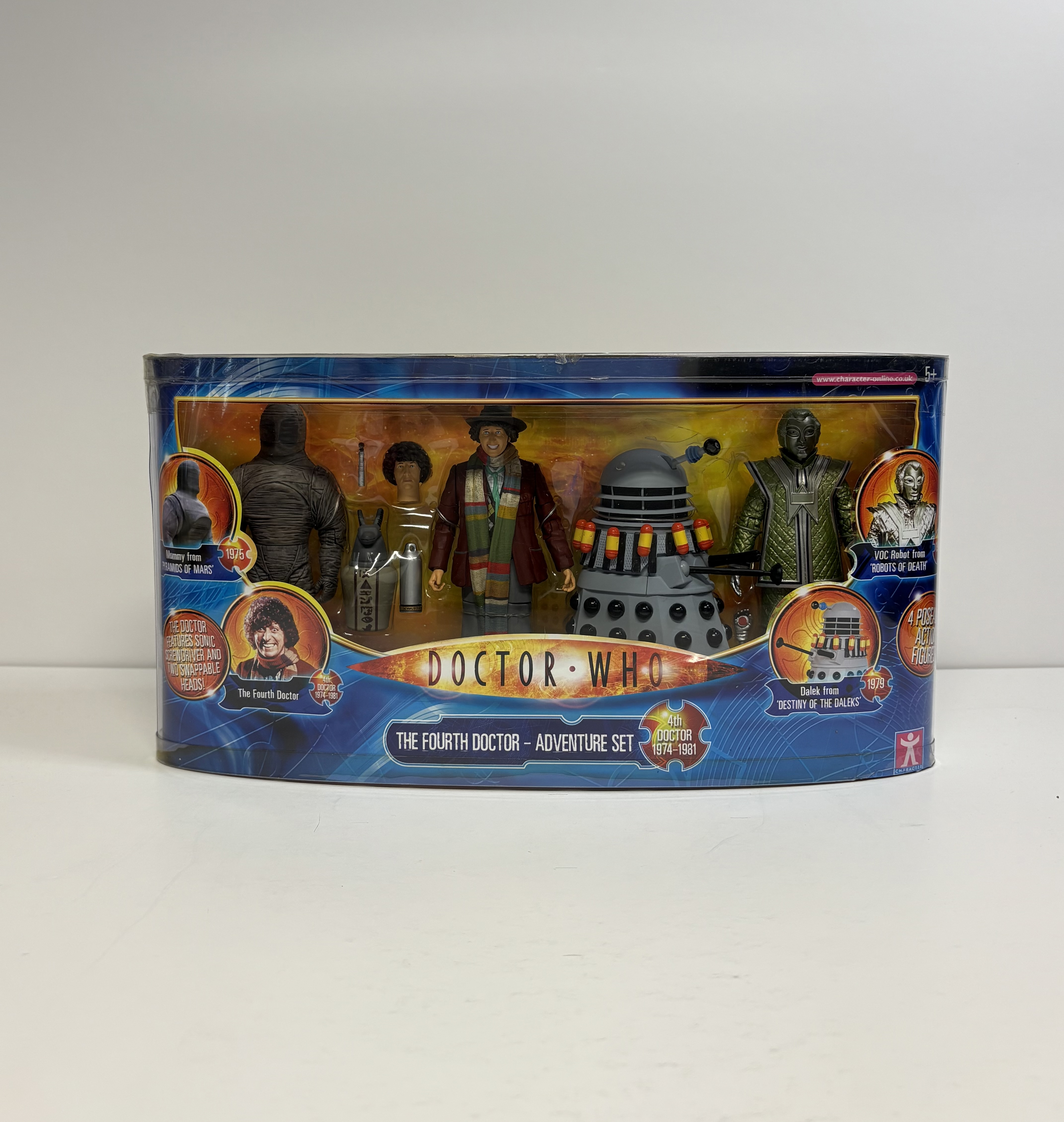 Fourth Doctor Adventure Set - w/ Fourth Doctor, Voc Robot, Mummy, Dalek