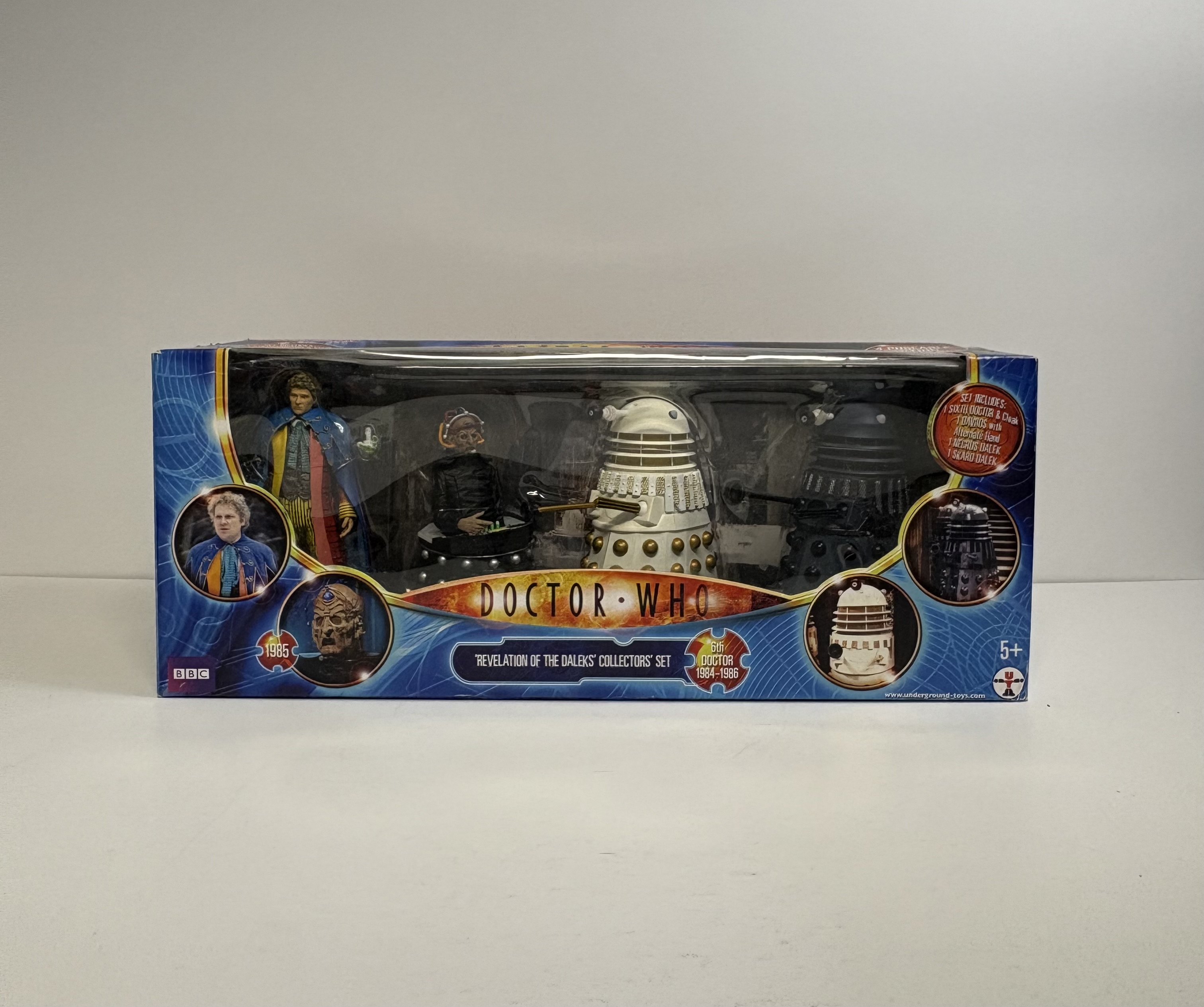 Revelation Of The Daleks Collectors Set - w/ Sixth Doctor in Cloak, Davros with Alternate Hand, Necros Dalek, Skaro Dalek